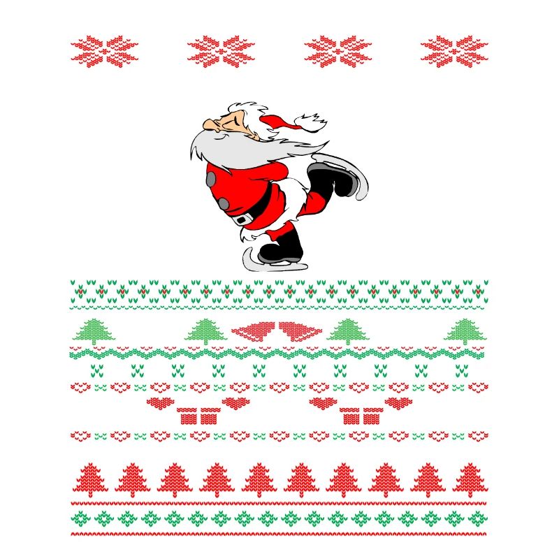 Hässlicher Weihnachtspullover Santa Skating Geschenkidee