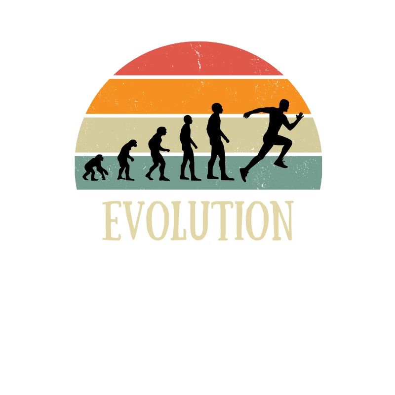 evolution running vintage humor jogger jogging