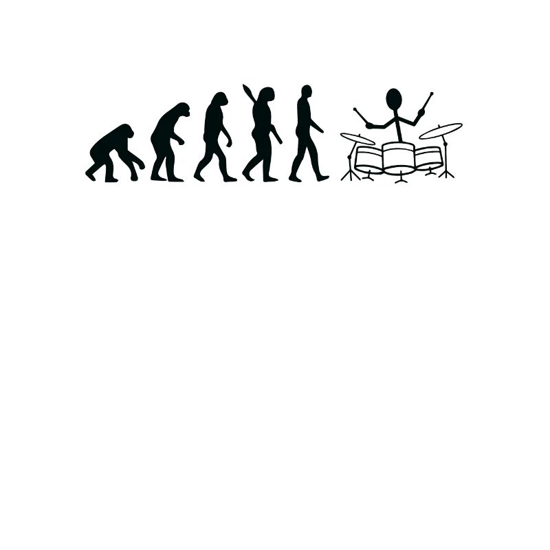 Drummer Evolution Funny Stick Figure Drummer