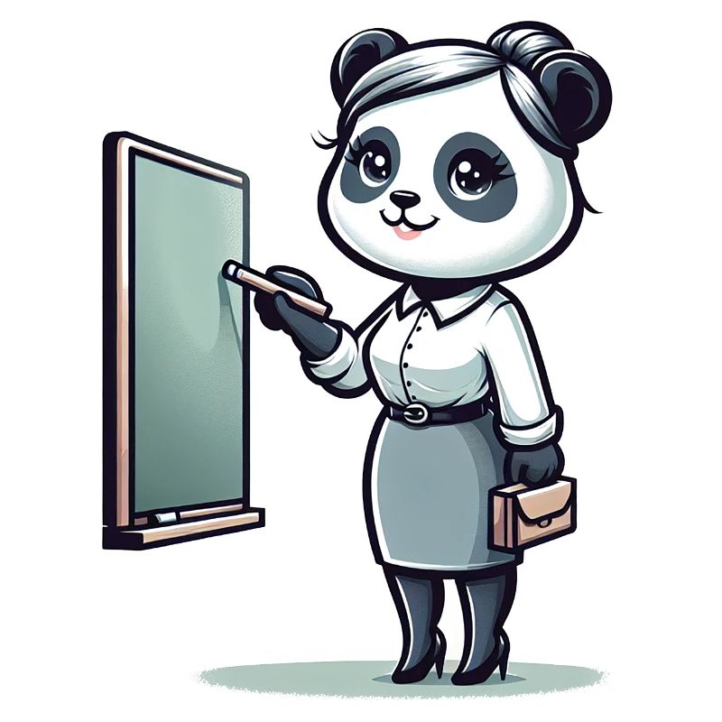 Professeur de panda mignon