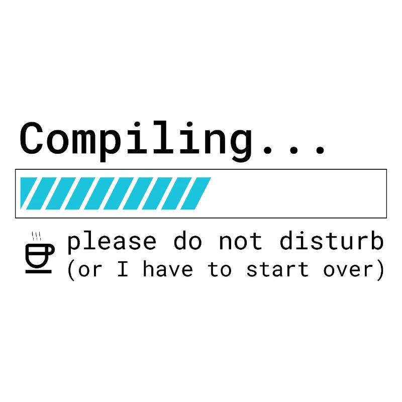 Lustiges Programmierer T-Shirt - Compiling Please 