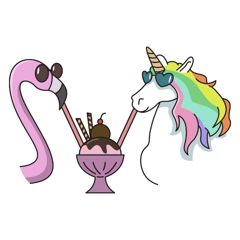 Flamingo Einhorn Eisbecher Geschenk Sommer Eis