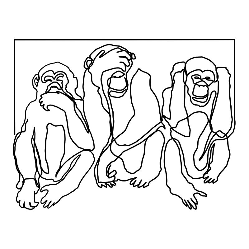 Monkey Monkey Three Monkeys Premium Design Gift