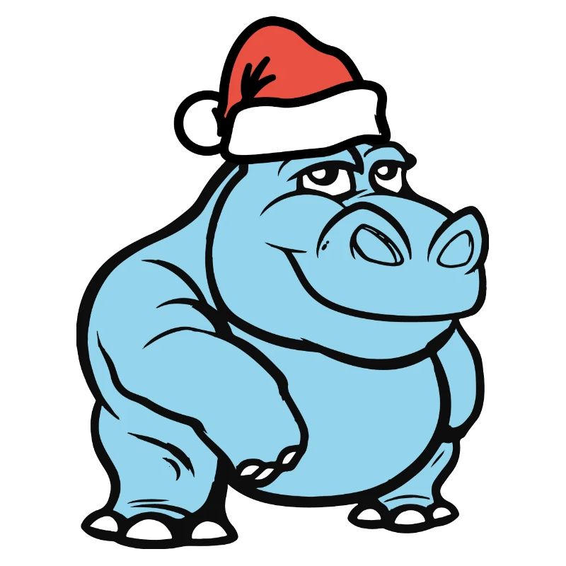 nilpferd comic weihnachten