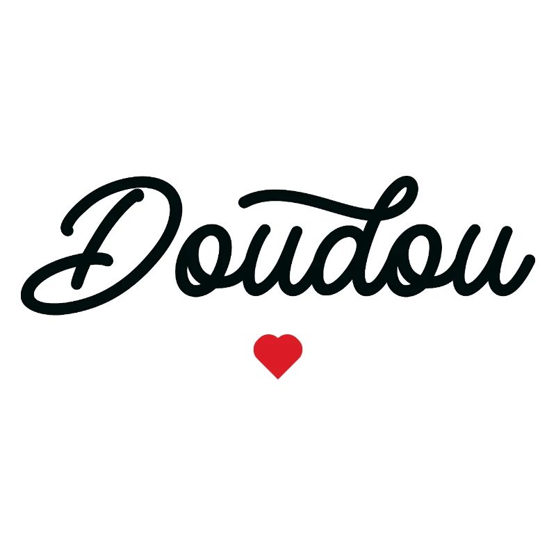 Doudou Coeur Script Noir