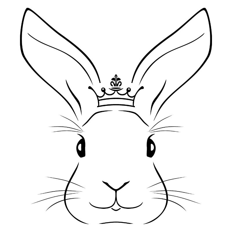 Outlined rabbit head