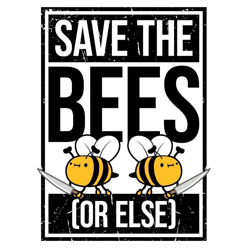 Rettet die Bienen oder sonst Messer Lustig Niedliche Biene Imker