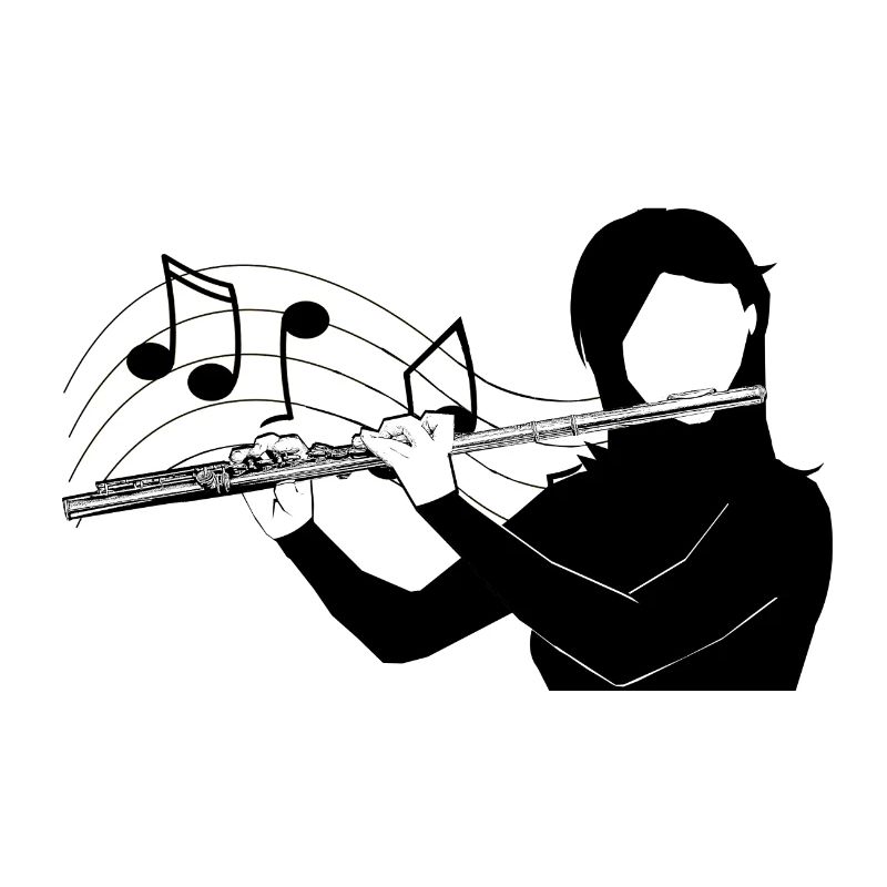 Joueuse de flûte traversière note de musique