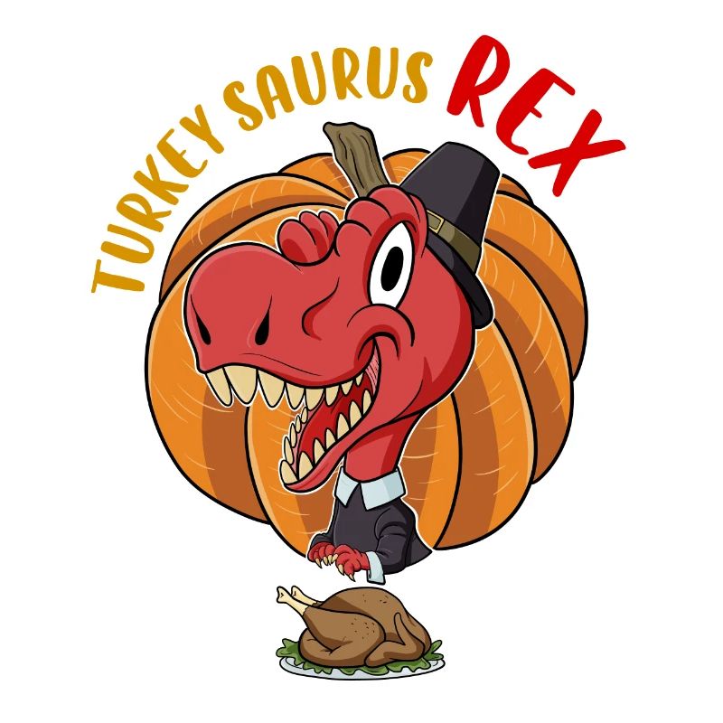 Turkey Saurus Rex I TRex Pilgrim Hat I Dinosaur