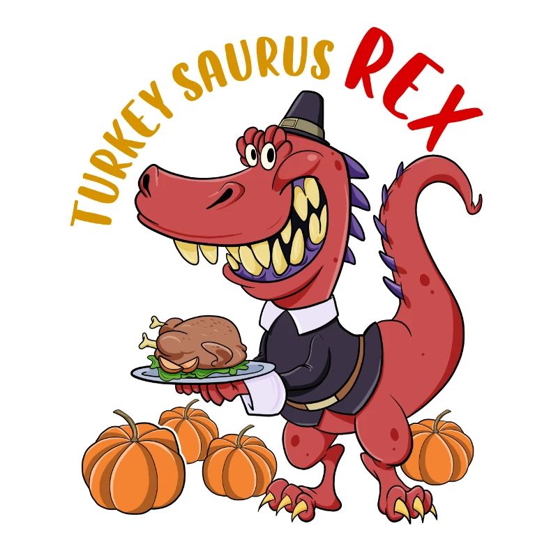 Turkey Saurus Rex I TRex Pilgrim Hat I Dinosaur