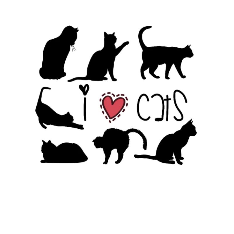 J'aime les chats, les chatons, l'idée de cadeau de conception de chat