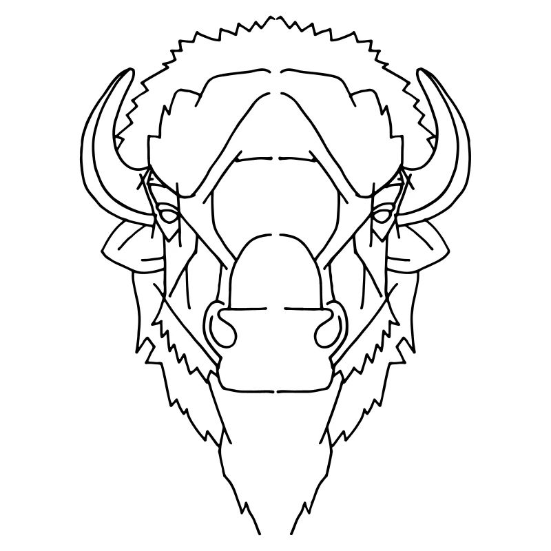 Buffalo Bison Geometric Gift Color Customizable!