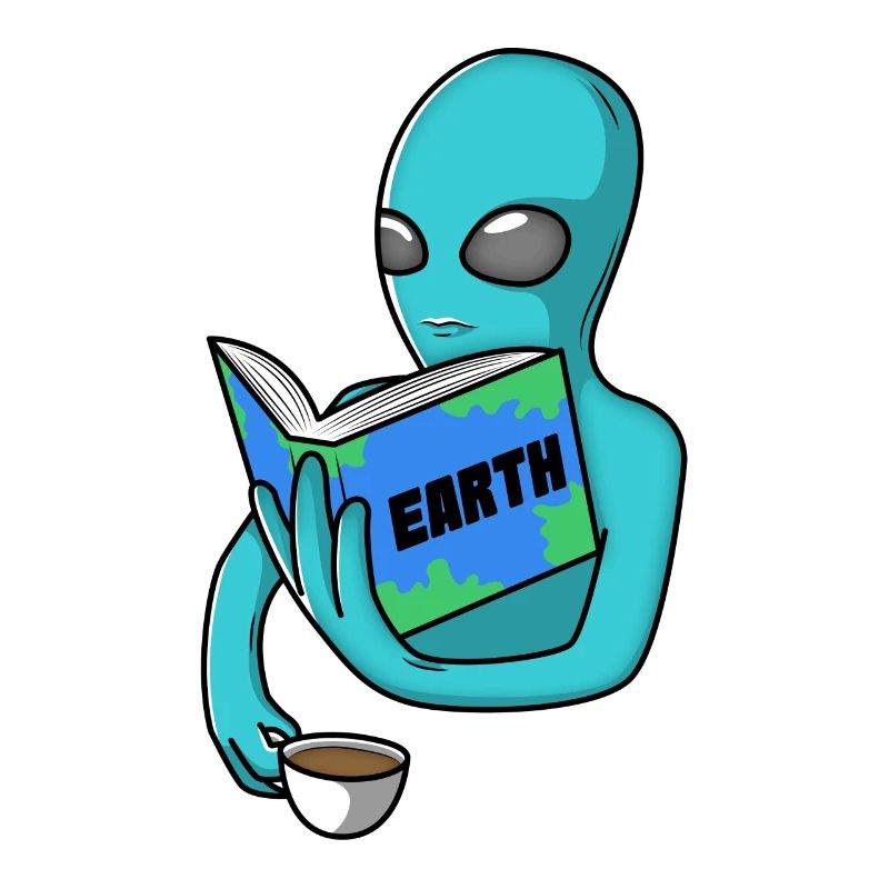 Nerdy Alien mit Tee