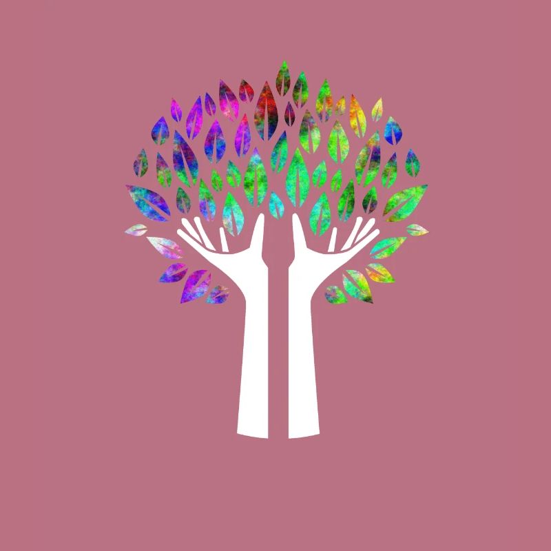 Hands tree psychedelic