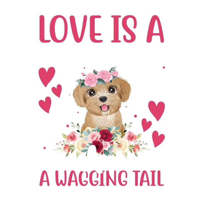 Caniche Amour Est Nez Mouillé Wobble Queue Fun