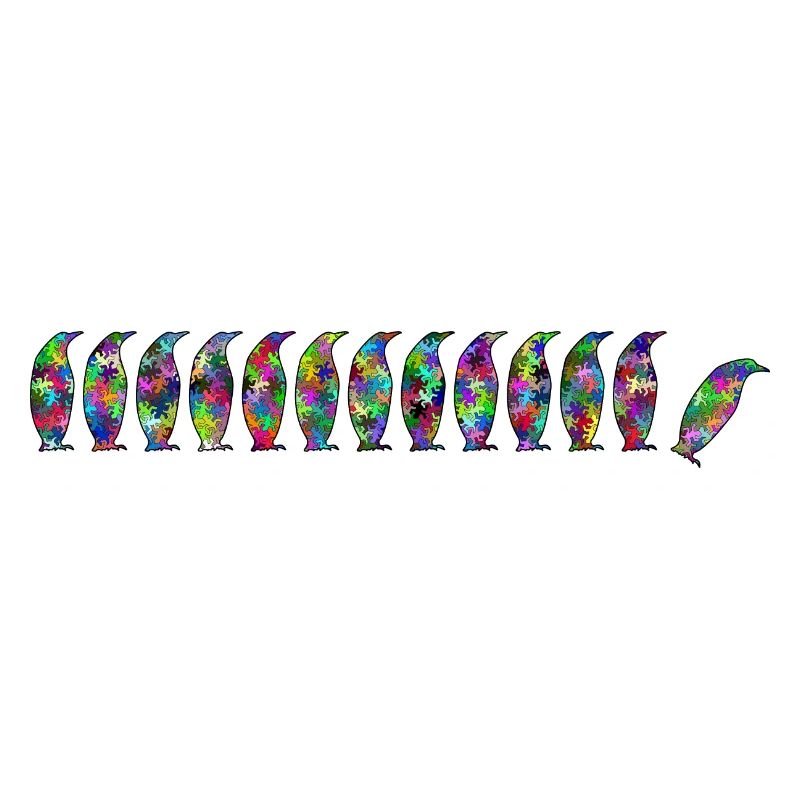 Pinguine mit Gekko