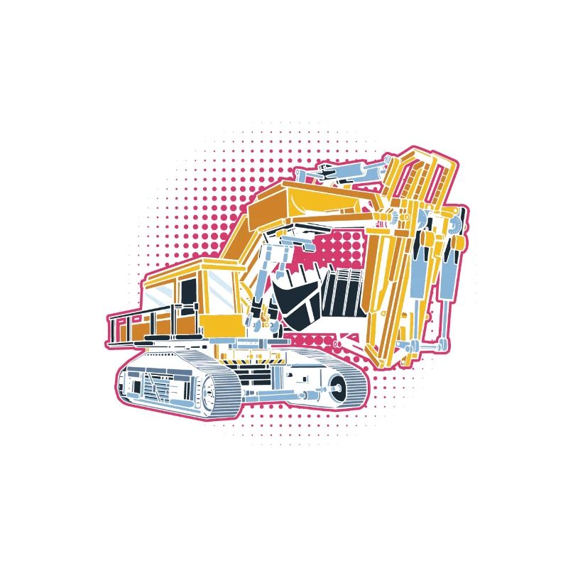 Baggerfahrer Frau Bagger Mädchen