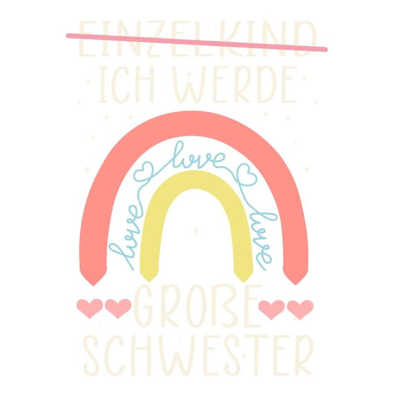 Ich werde Große Schwester Regenbogen Babyfeier