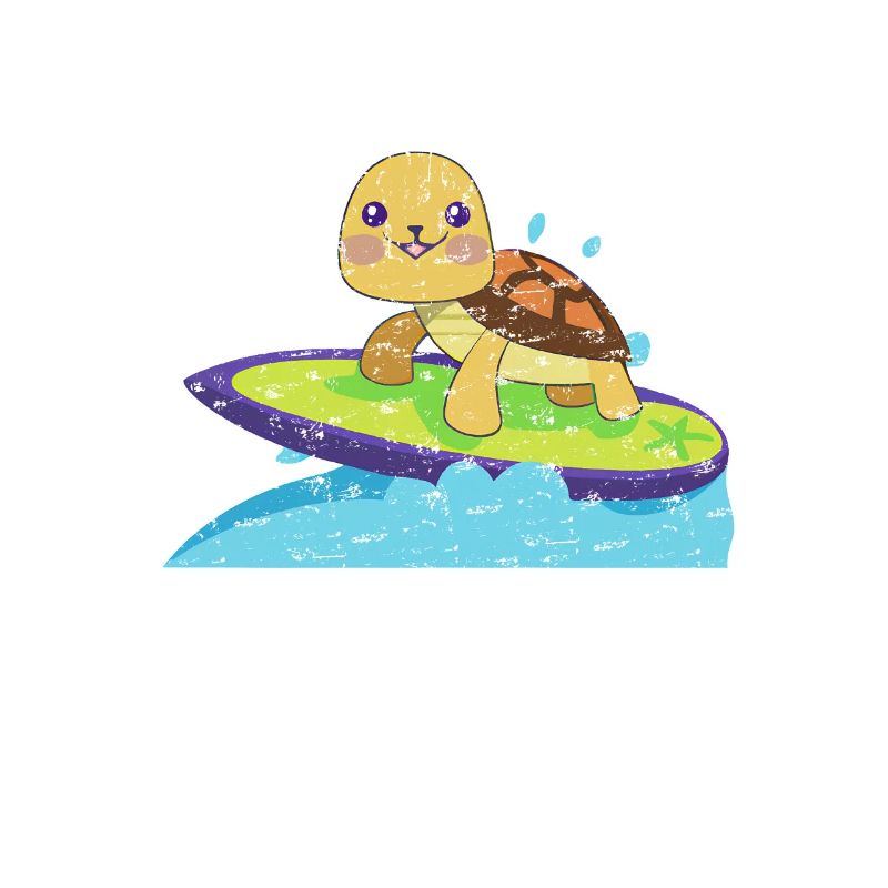 Turtle on surfboard