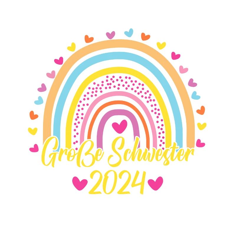 Große Schwester 2024 Boho Regenbogen Design