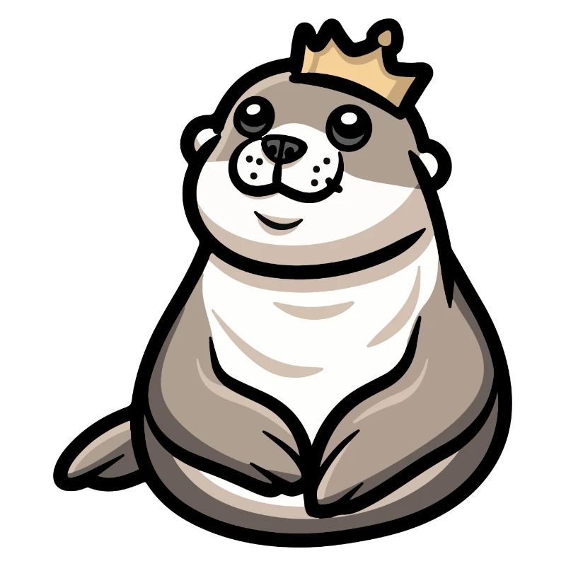 Couronne de dessin animé d’animal de phoque