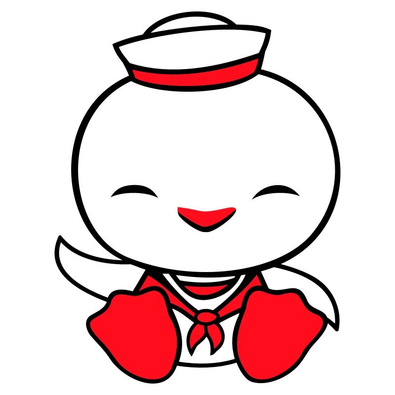 Duck sailor sailor sailor hat waving happily