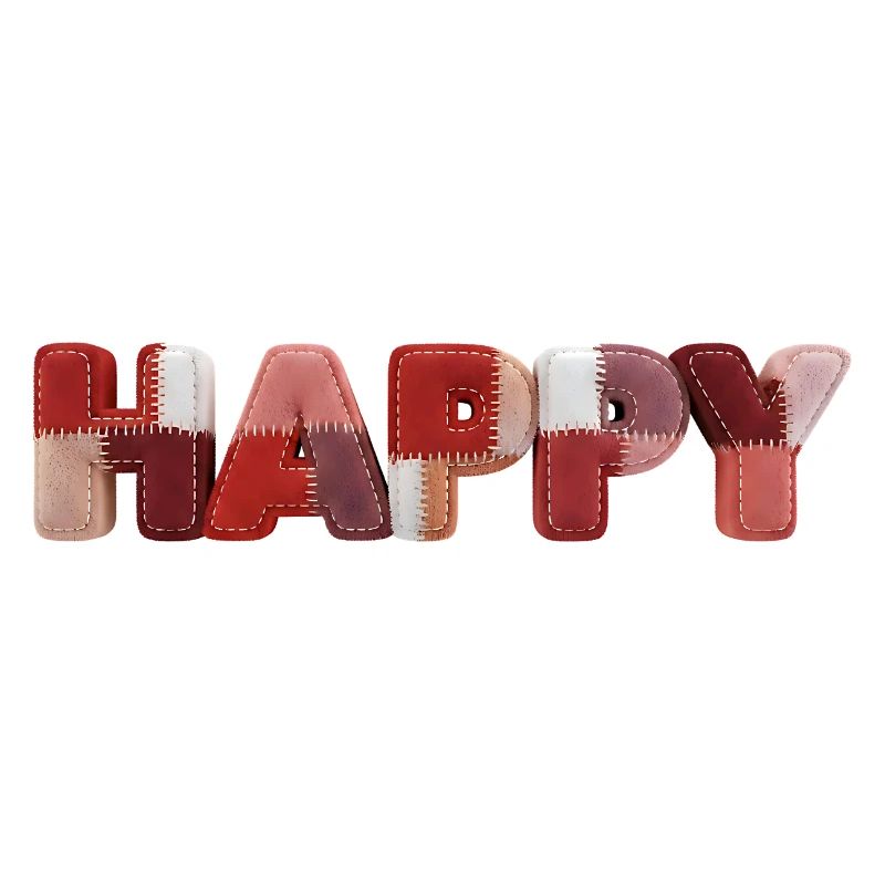 Happy Patchwork Design Stoffflicken Look