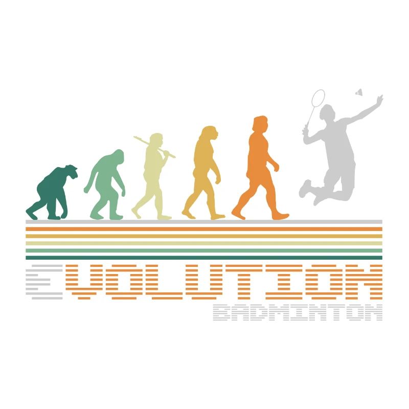 Badminton Shuttlecock Evolution Retro Funny