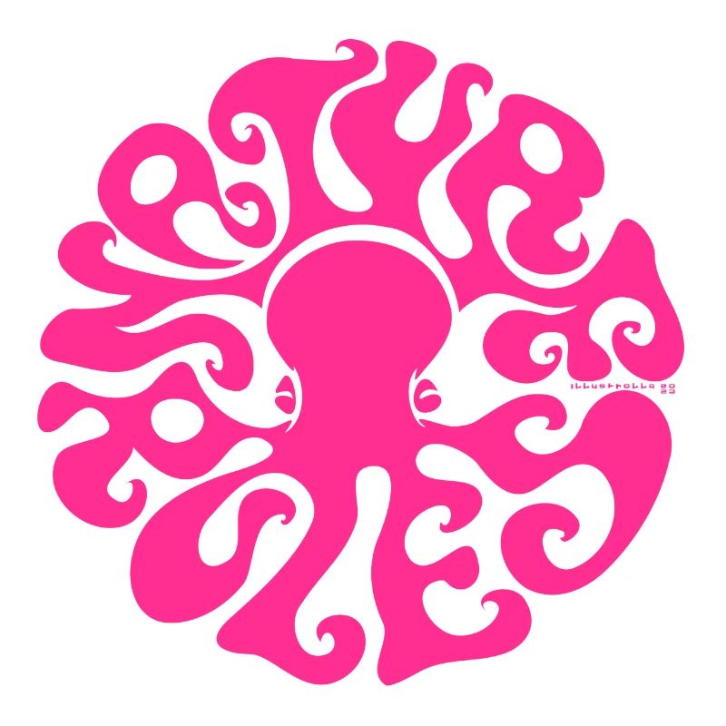 NATURE RULES! psychedelic octopus sixties magenta