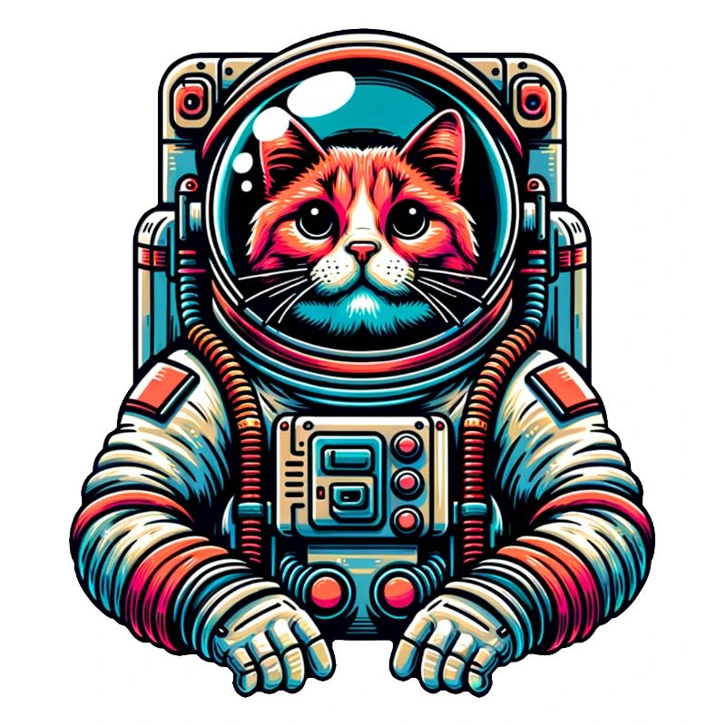 Petit chat mignon comme astronaute astronaute