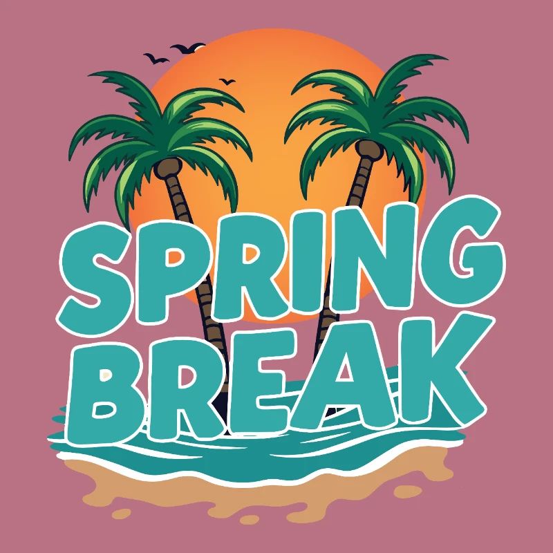 Spring Break Palm Trees Beach