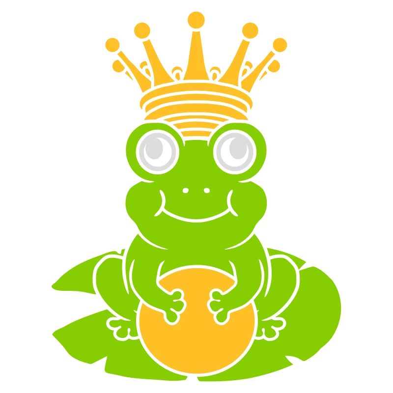 Enchanted Frog King sits water lily