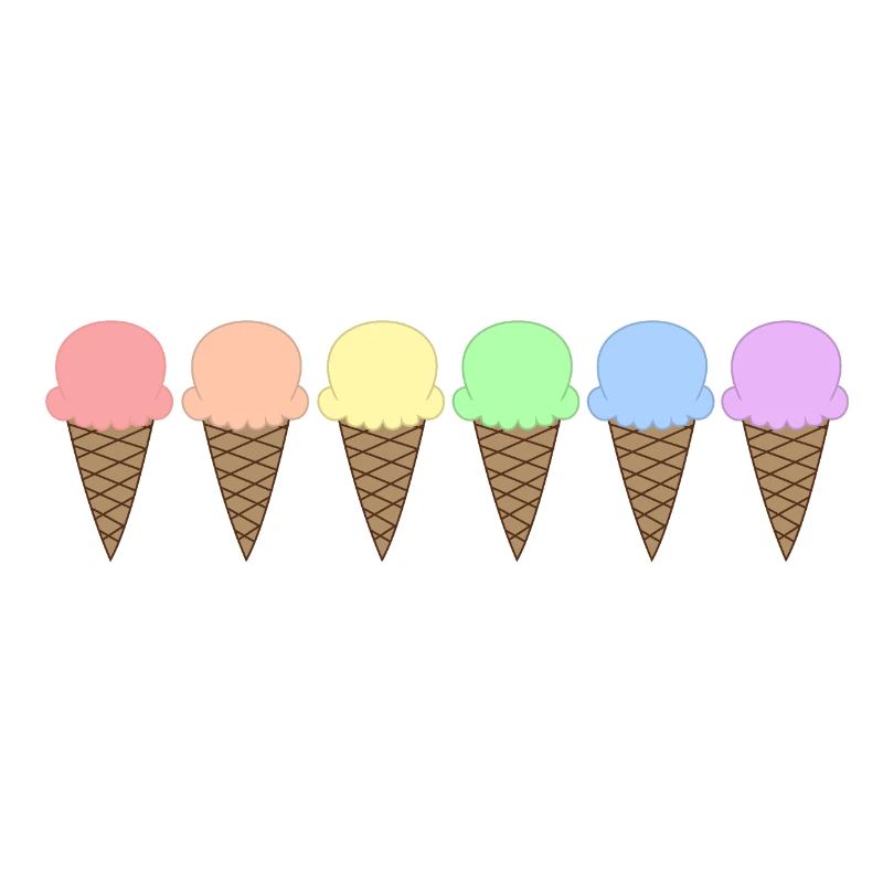 Crème glacée gaufre crème glacée été arc en ciel couleurs