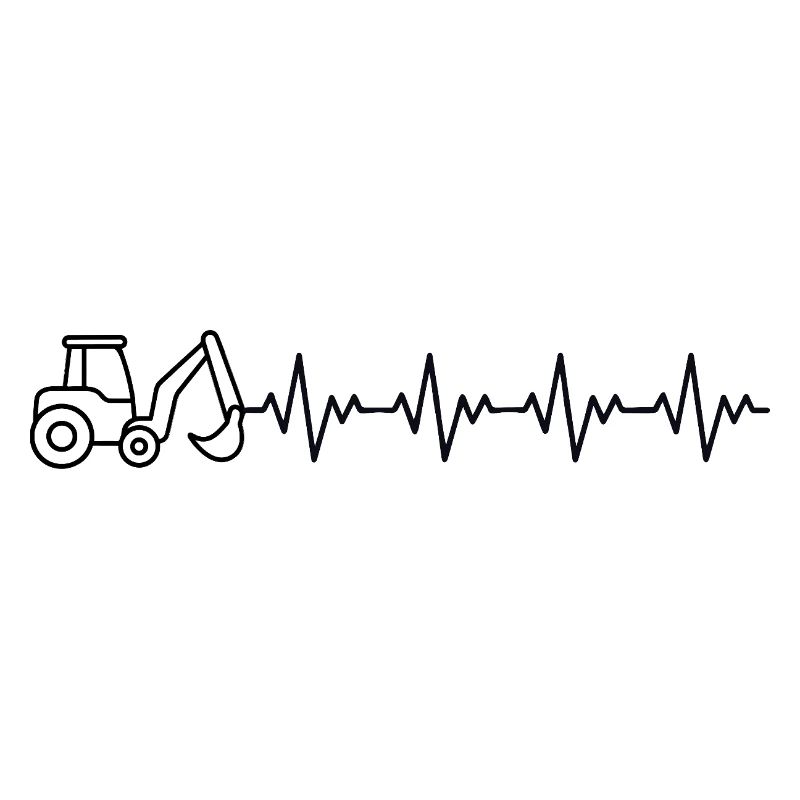 Bagger Baggern Baggerfahrer EKG Herzschlag
