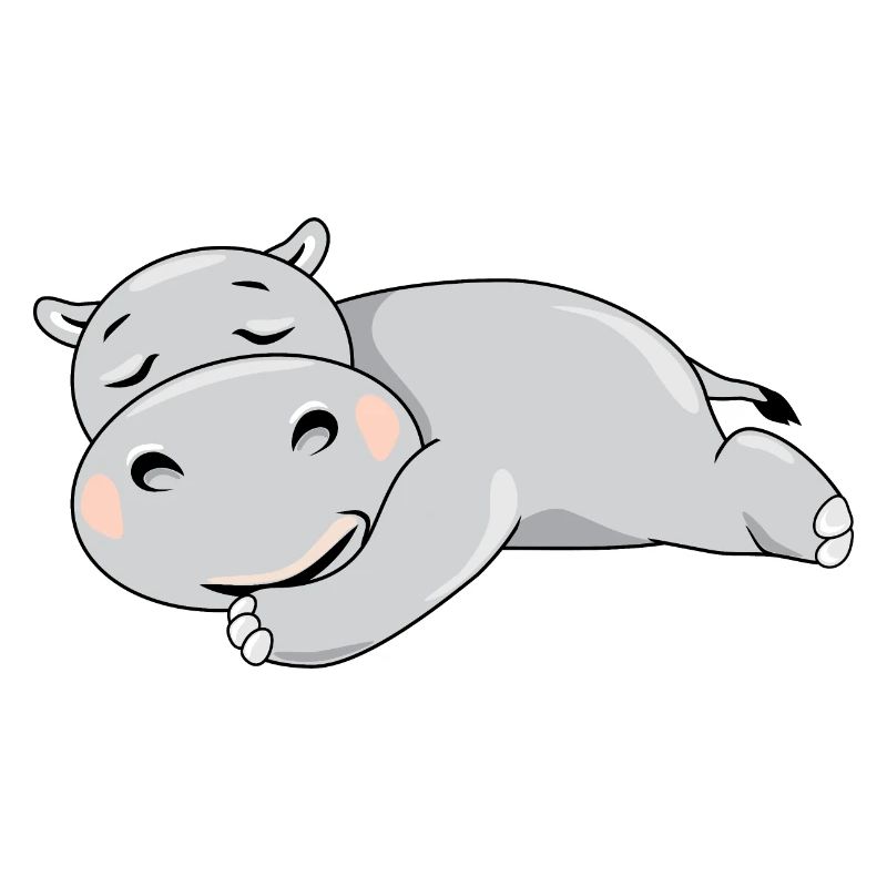 Cute sleeping hippo