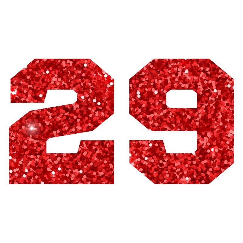 Nummer 29 Roter Glitzer - 29-jähriges Jubiläum
