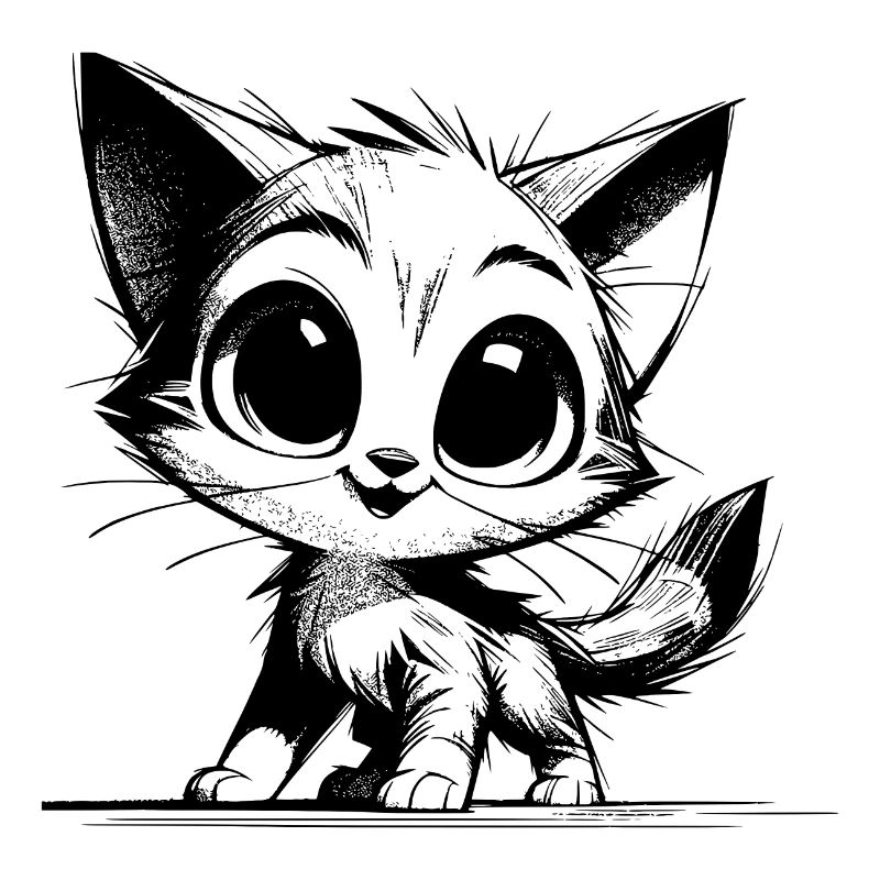 Crayon mignon dessin chats yeux de bébé