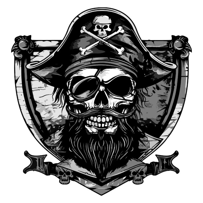 Écusson de crâne de pirate