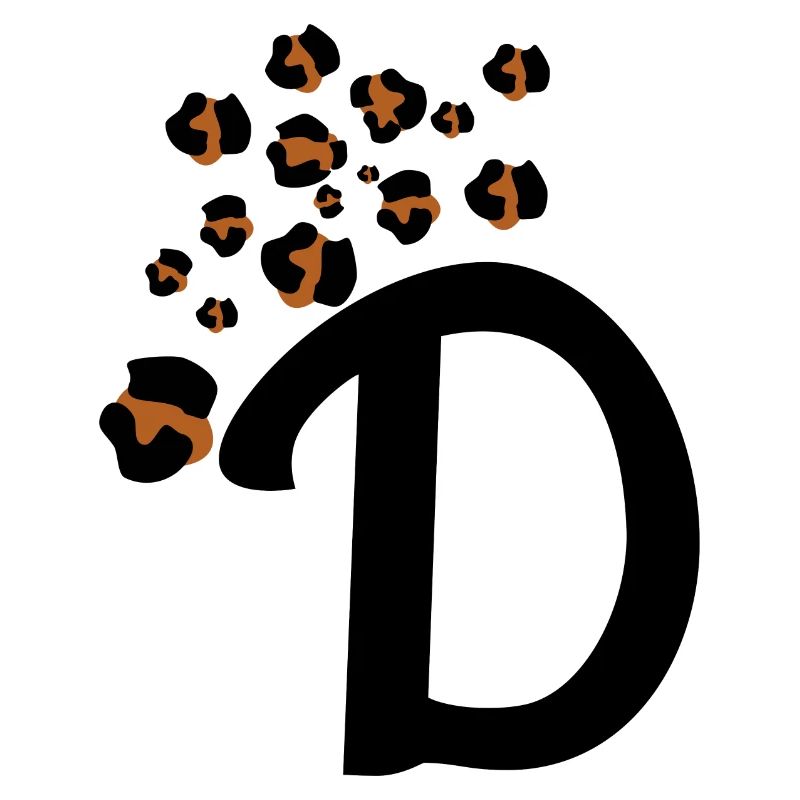 Leopard pattern letter d