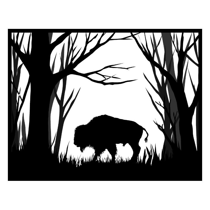 Ubr w lesie, bison dans la forêt, bison dans la forêt