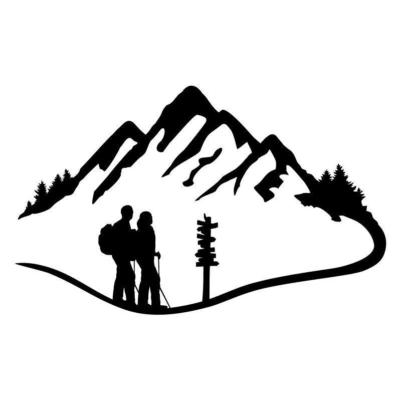 Wanderer und Berge