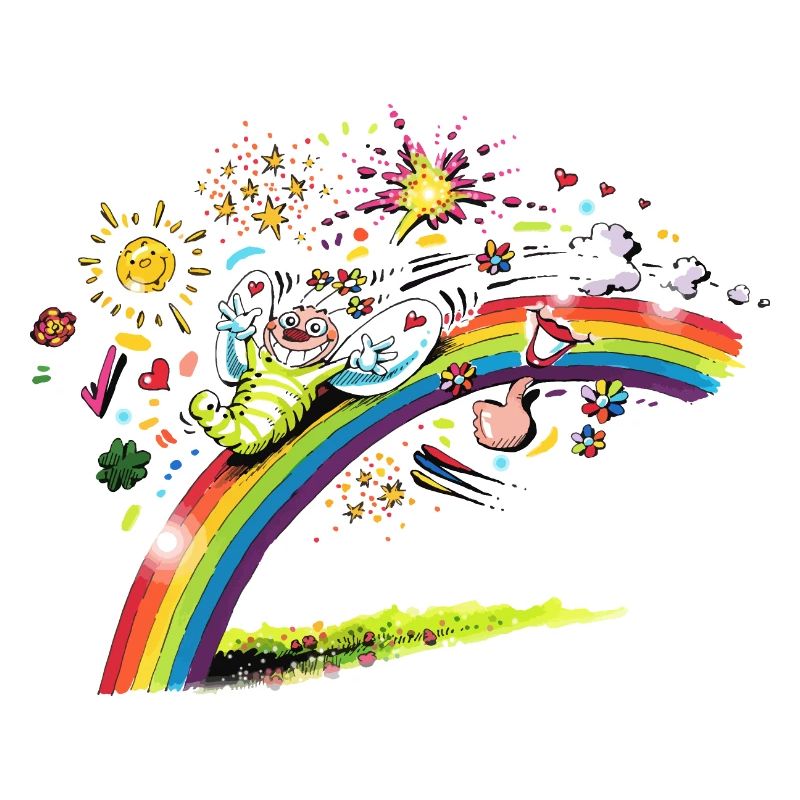 Blühwürmchen auf dem Regenbogen