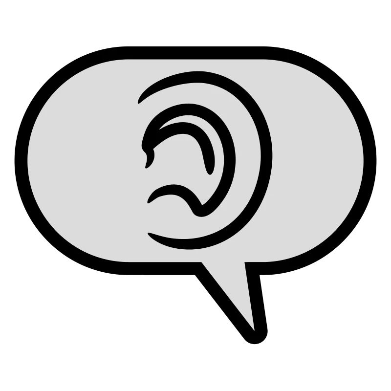 Hören einfaches Symbol Sprechblase