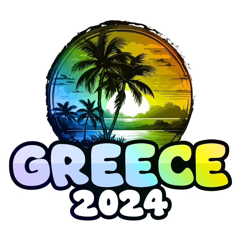 Greece 2024 Palm Trees Multicolored