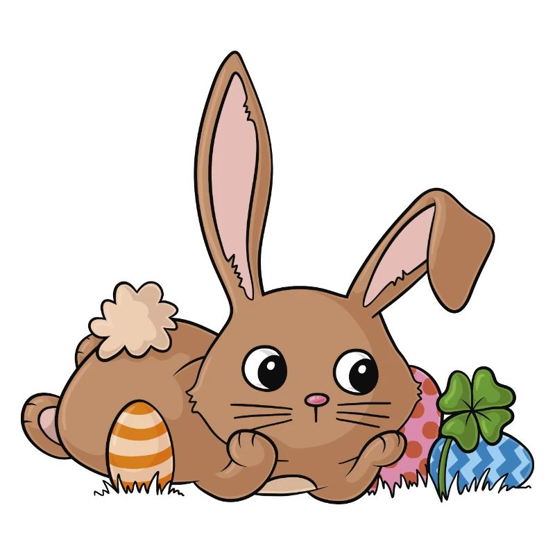 Dreaming cartoon easter bunny
