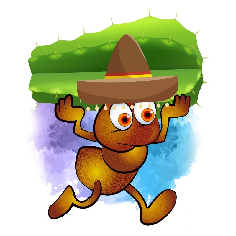 Fourmi brune avec charro et captus