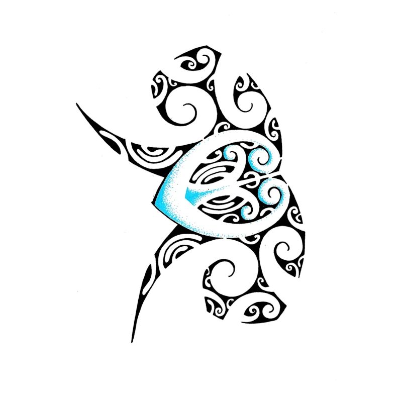 Polynesia tattoo art ocean turtle