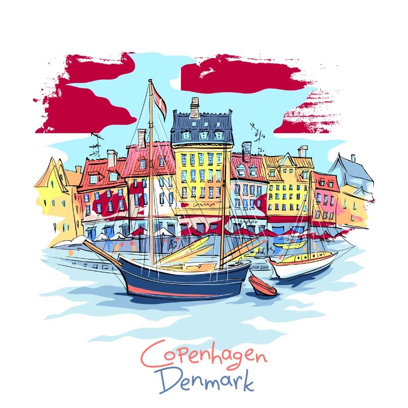 Dänemark Kopenhagen dänisch Danmark Tshirt