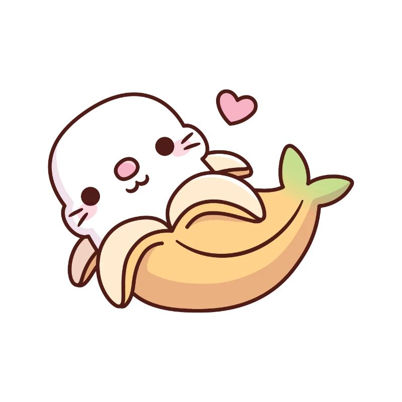 Mignon bébé phoque dans la banane drôle
