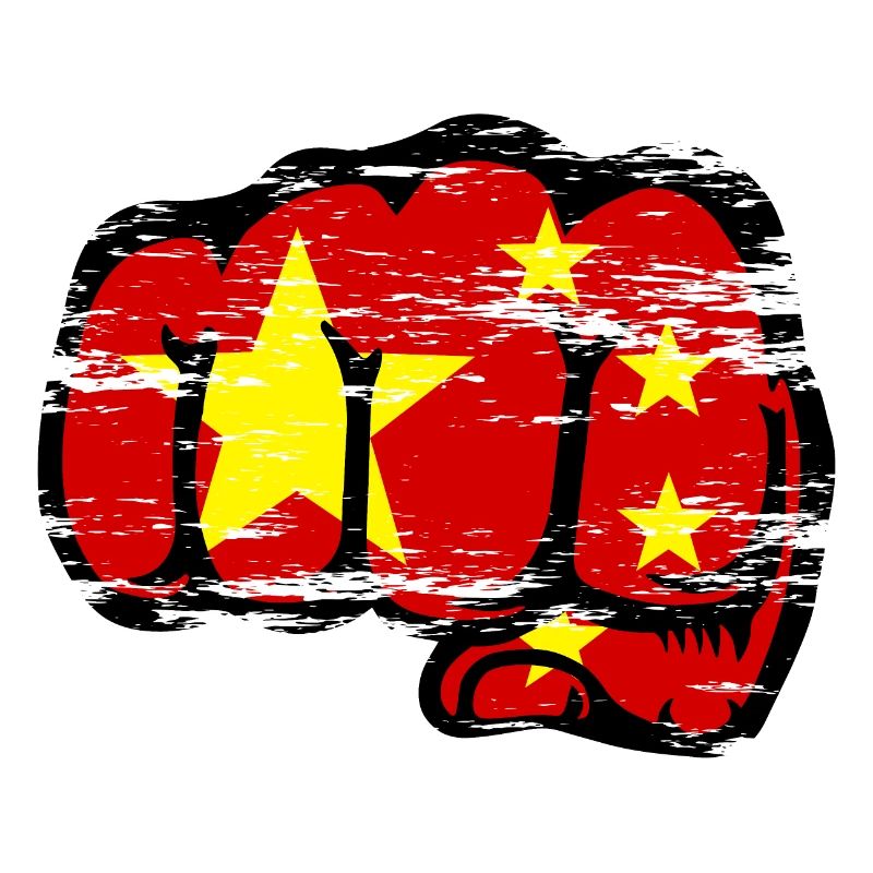Chine drapeau main poing utilisé